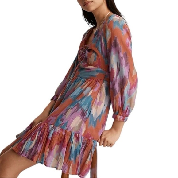 Banjanan Macaw Ikat Amber Multi Cotton Voile Dress Size XL - Picture 1 of 11